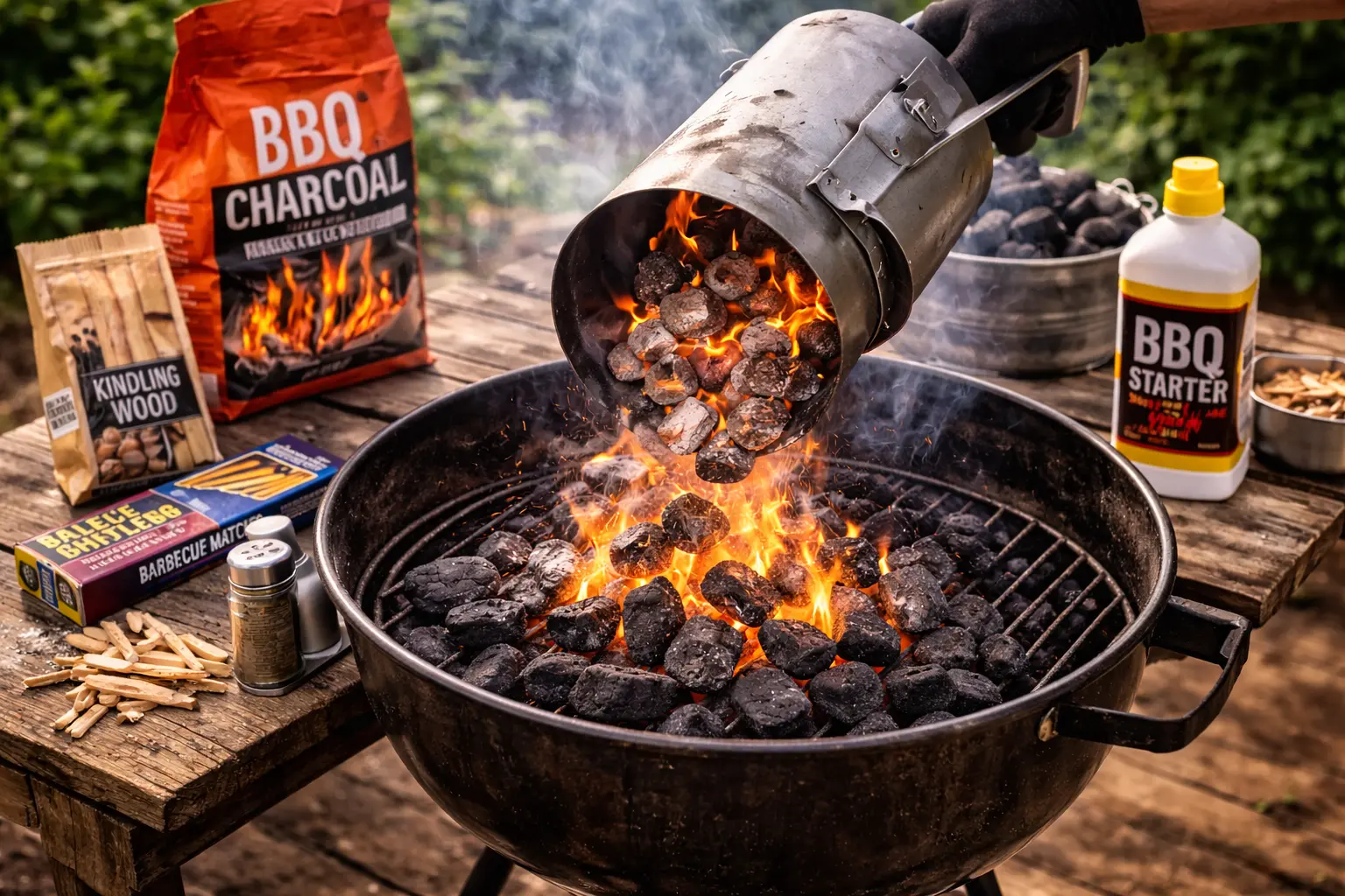 De BBQ aansteken met een starter