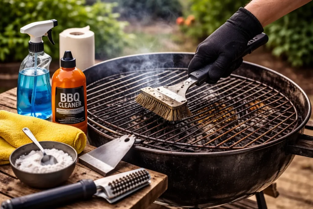 Het schoonmaken van de bbq
