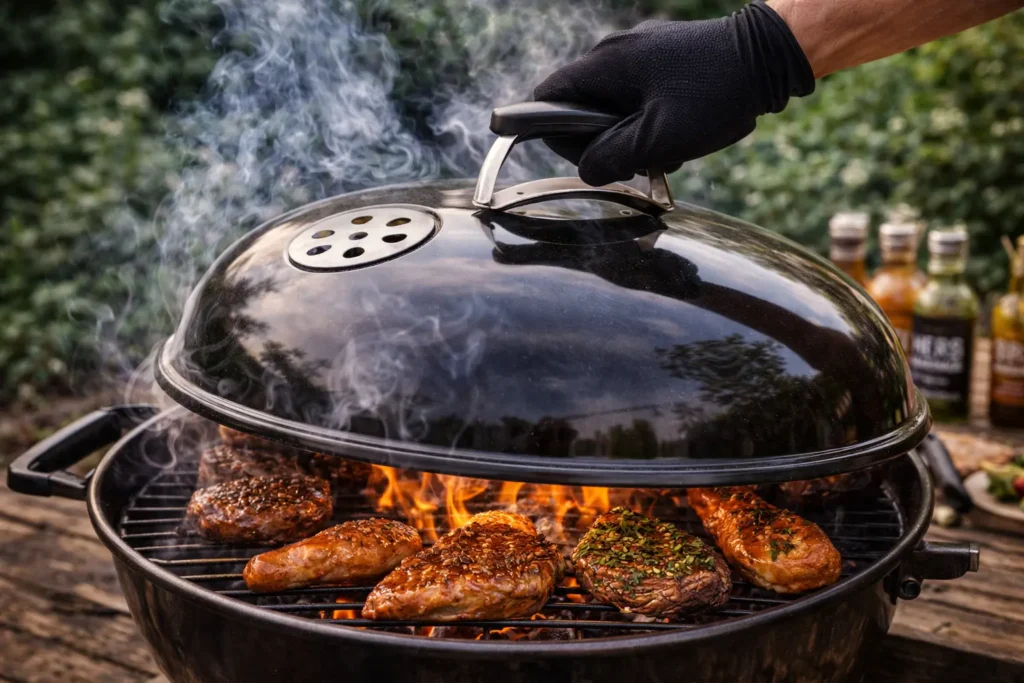 Het deksel op de BBQ doen heeft veel voordelen