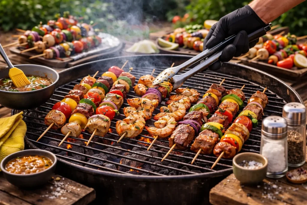 Spiesjes van de BBQ, altijd lekker!