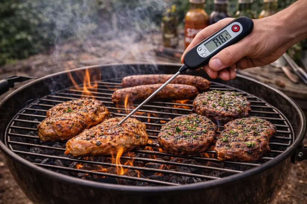 Zo weet jij wanneer vlees op de bbq gaar is.
