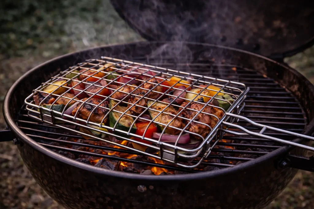 Gebruik eens een grillmandje op de bbq