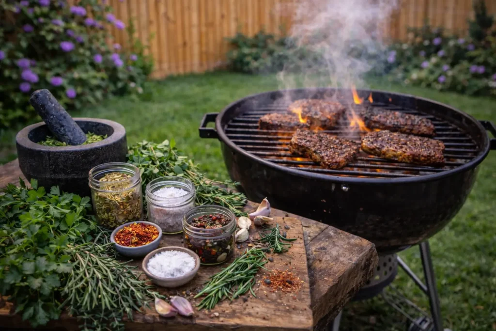 Kruiden passen prima bij de barbecue