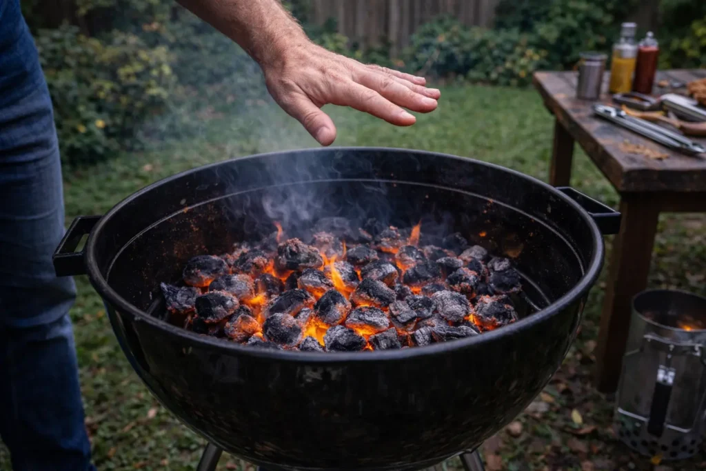 Het voorverwarmen van de barbecue