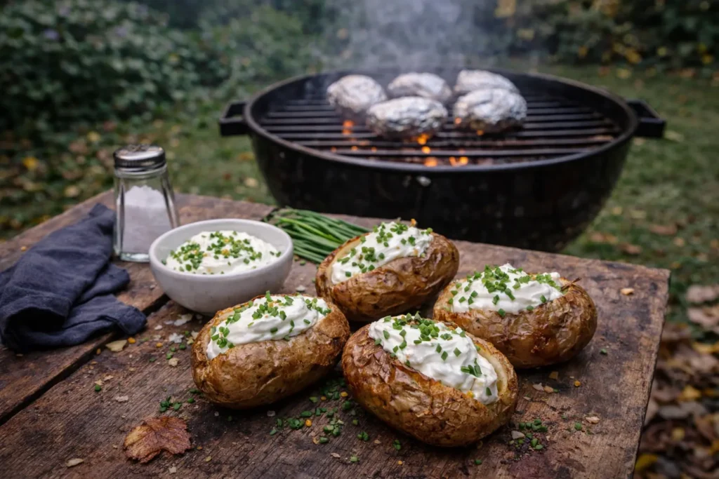 Maak ook eens gepofte aardappels op de bbq
