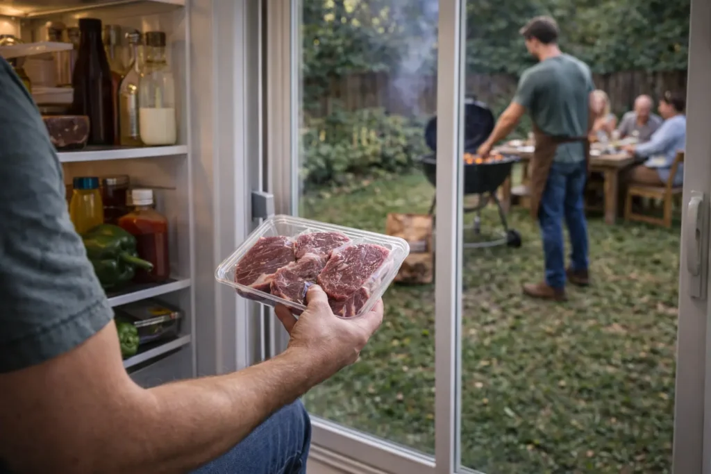 Bewaar het vlees voor de BBQ op de juiste manier