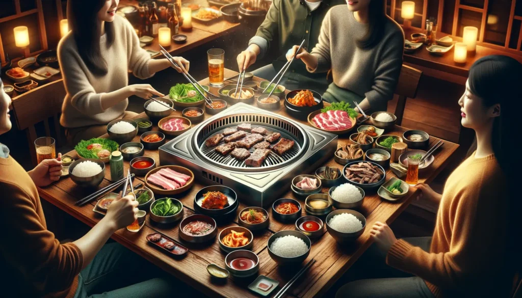 Voorbeeld van een Koreaanse barbecue